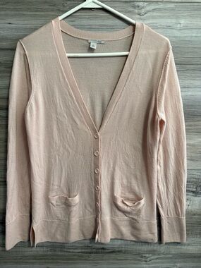 Halogen Wool Cardigan Sweater Pastel Pink